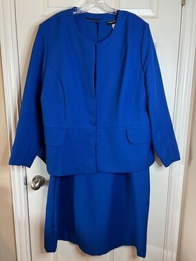 Year New Royal Blue Two-Piece Skirt Suit